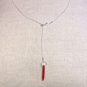 Adjustable chain necklace with red pendant